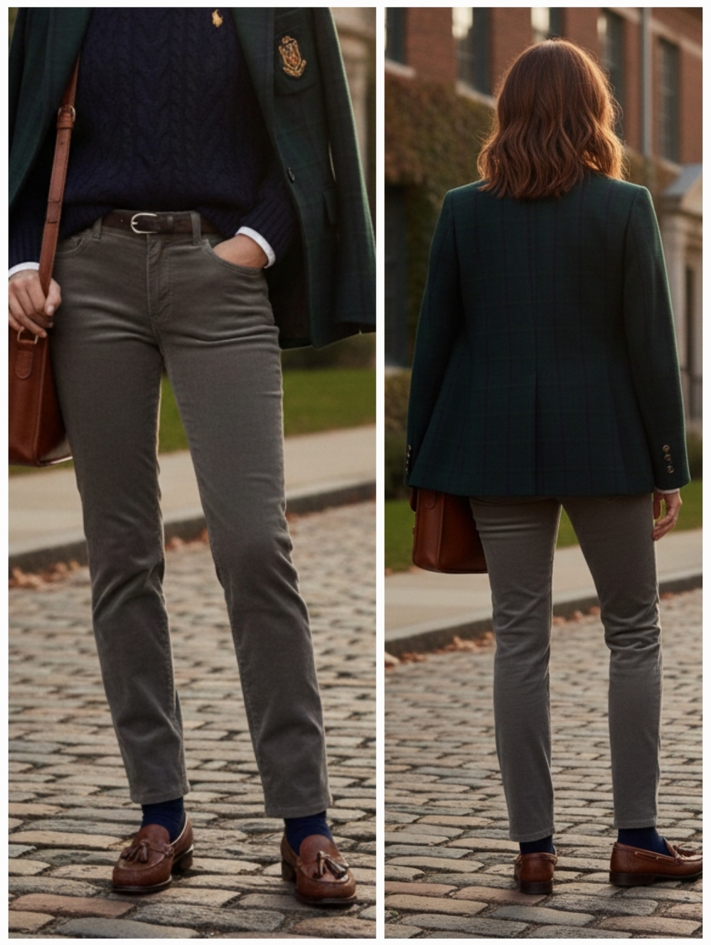 NWT Lauren Ralph Lauren 12 Gray Mid Rise Straight Leg Corduroy Jeans Old Money